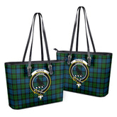 MacKie Tartan Crest Leather Tote Bag